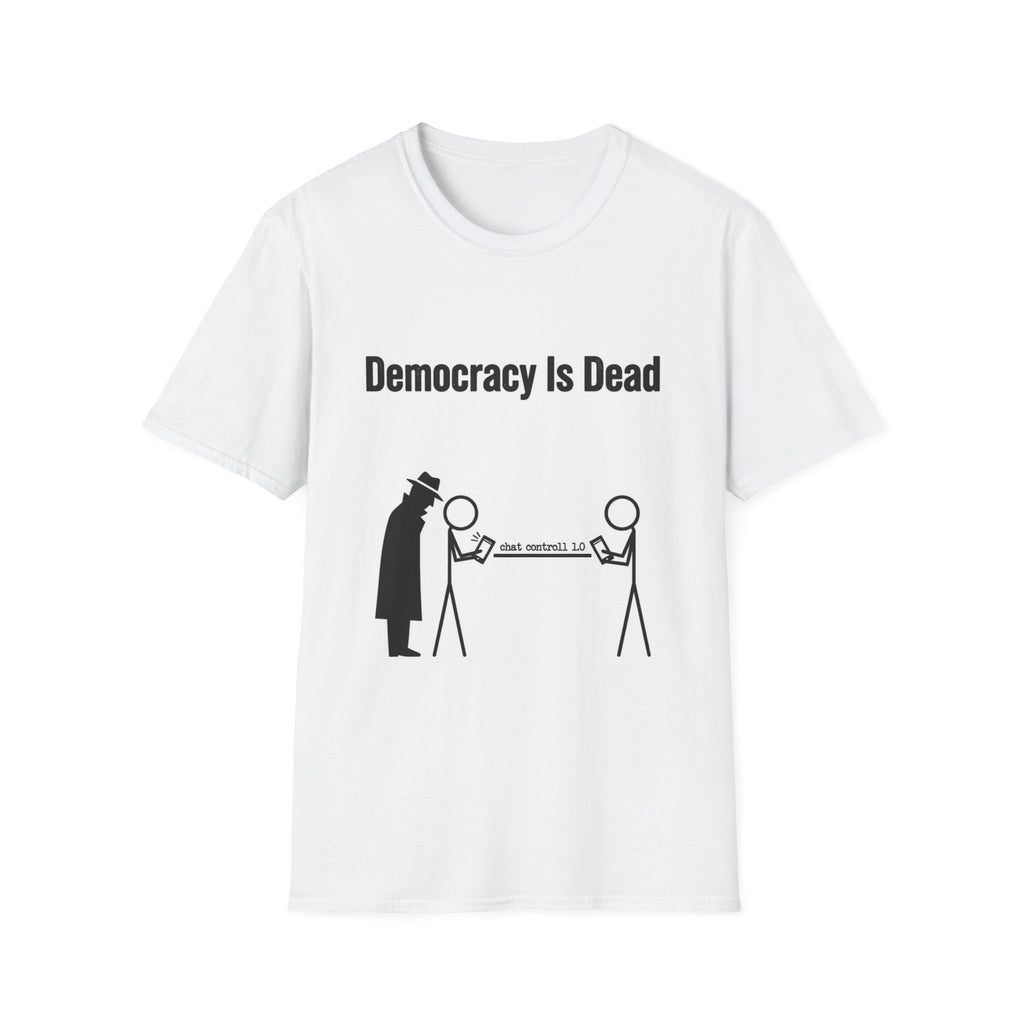 Democracy Is Dead T-Shirt — Political Satire Graphic Tee